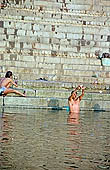 Varanasi - the ghats, the offer of Ganga Jal (holy water). 